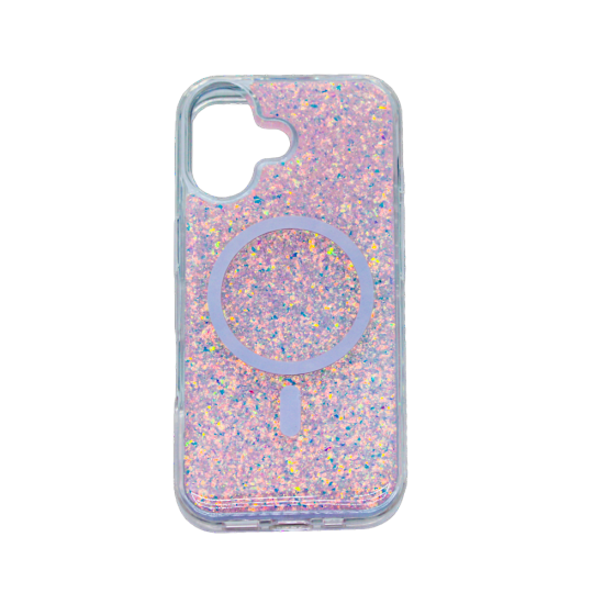 Magnetic Case With Glitter Design Apokin for Apple IPhone 17 Pink
